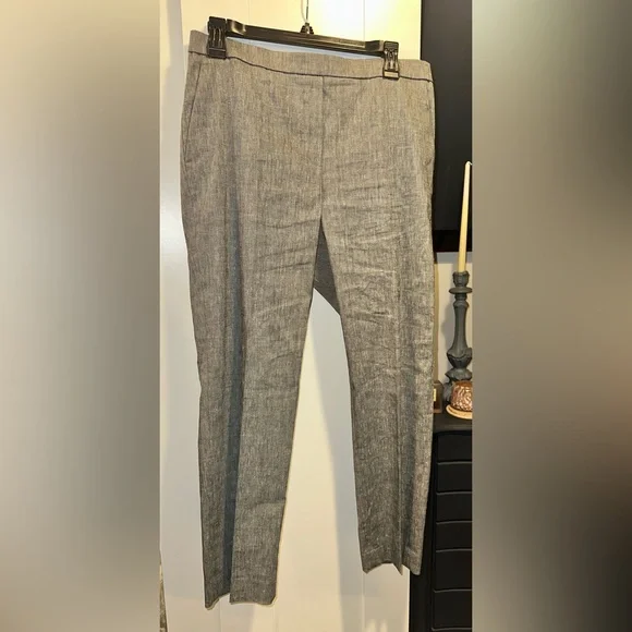 Theory Sleek Flannel Treeca Pull On Pant In Light Heathered Grey